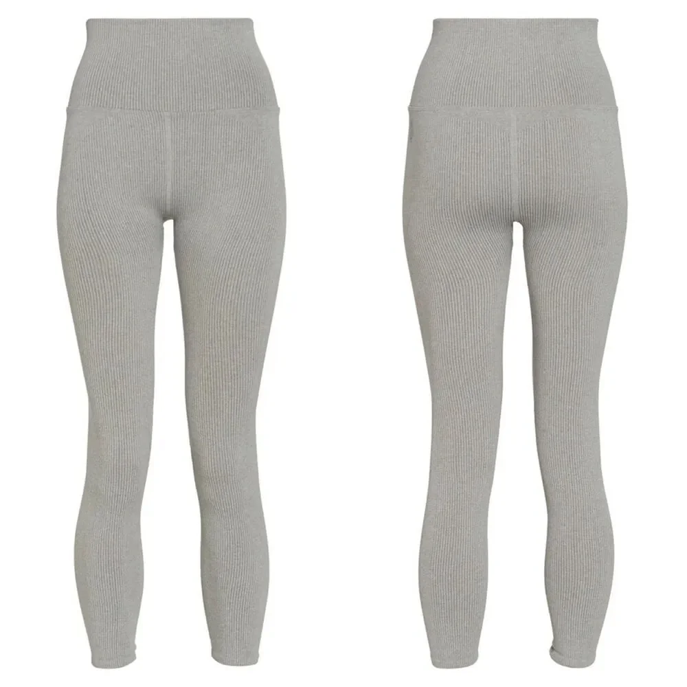 Free People Movement Women's Size XS Gray Good Karma 7/8 Ribbed Leggings Workout